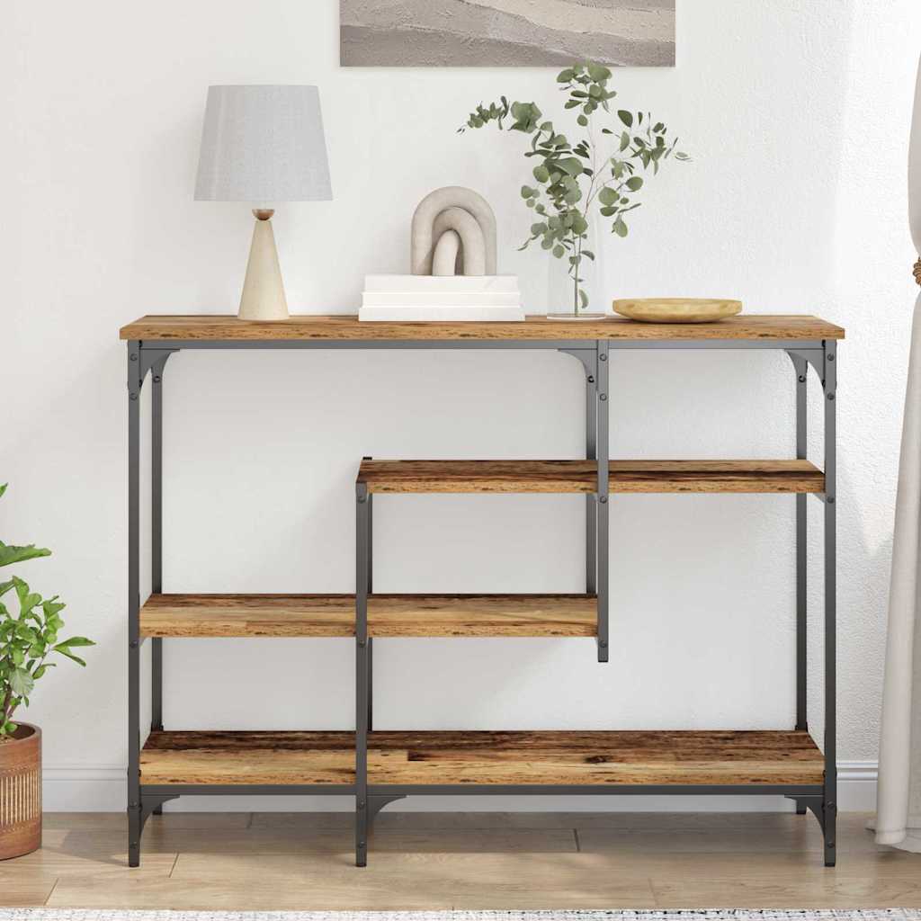 Console Tafel Oud hout 100 x 35 x 75 cm Gelaagd hout en metaal is nu te koop bij PeponiXL, paradijselijk wonen!
