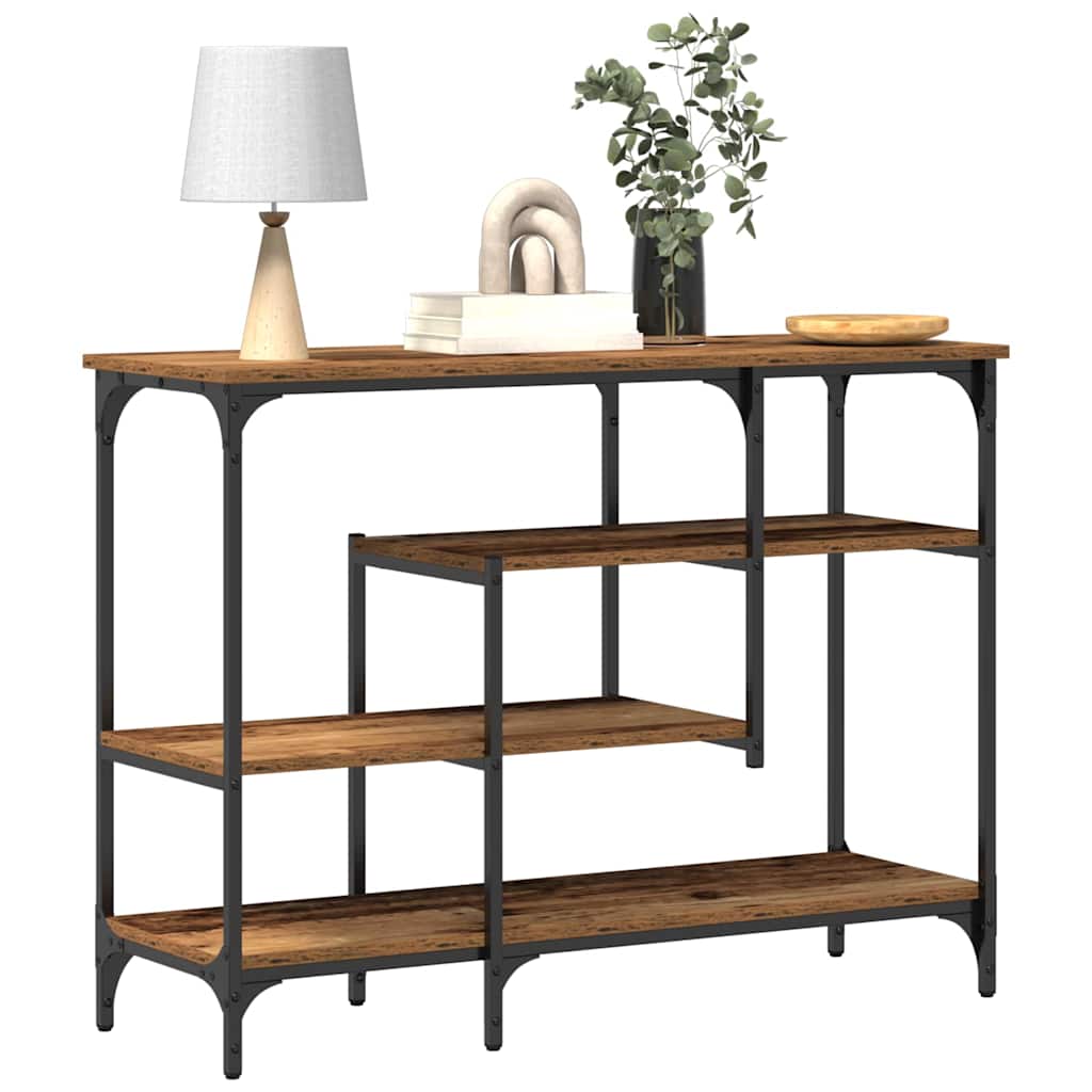 Console Tafel Oud hout 100 x 35 x 75 cm Gelaagd hout en metaal is nu te koop bij PeponiXL, paradijselijk wonen!