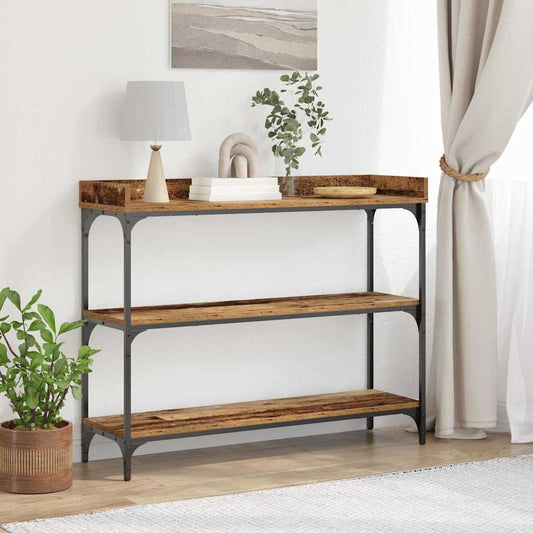 Console Tafel Oud hout 100 x 30 x 80 cm Gelaagd hout en metaal is nu te koop bij PeponiXL, paradijselijk wonen!