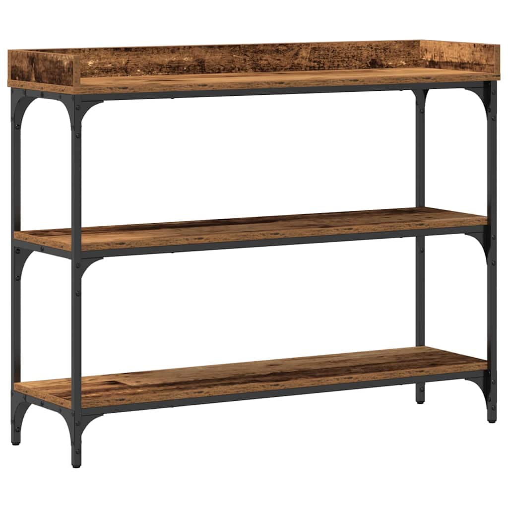 Console Tafel Oud hout 100 x 30 x 80 cm Gelaagd hout en metaal is nu te koop bij PeponiXL, paradijselijk wonen!