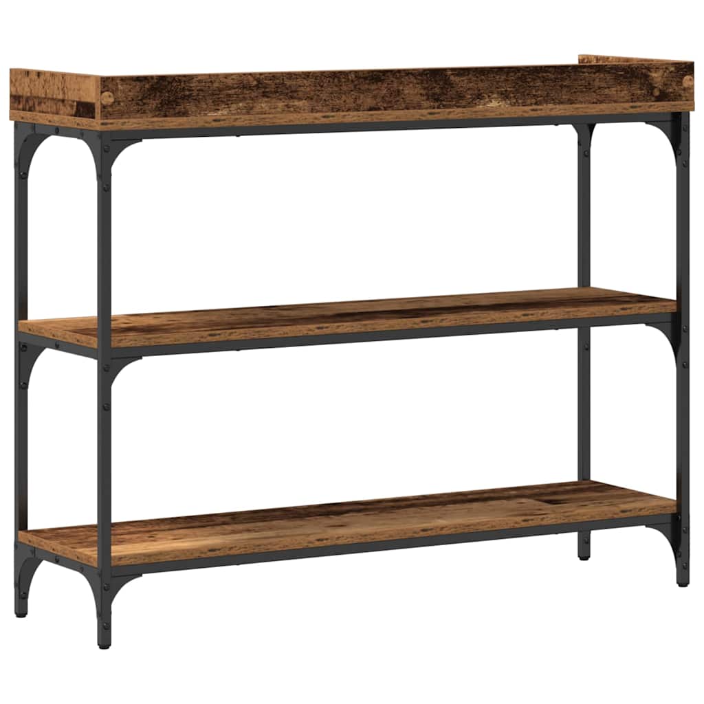 Console Tafel Oud hout 100 x 30 x 80 cm Gelaagd hout en metaal is nu te koop bij PeponiXL, paradijselijk wonen!
