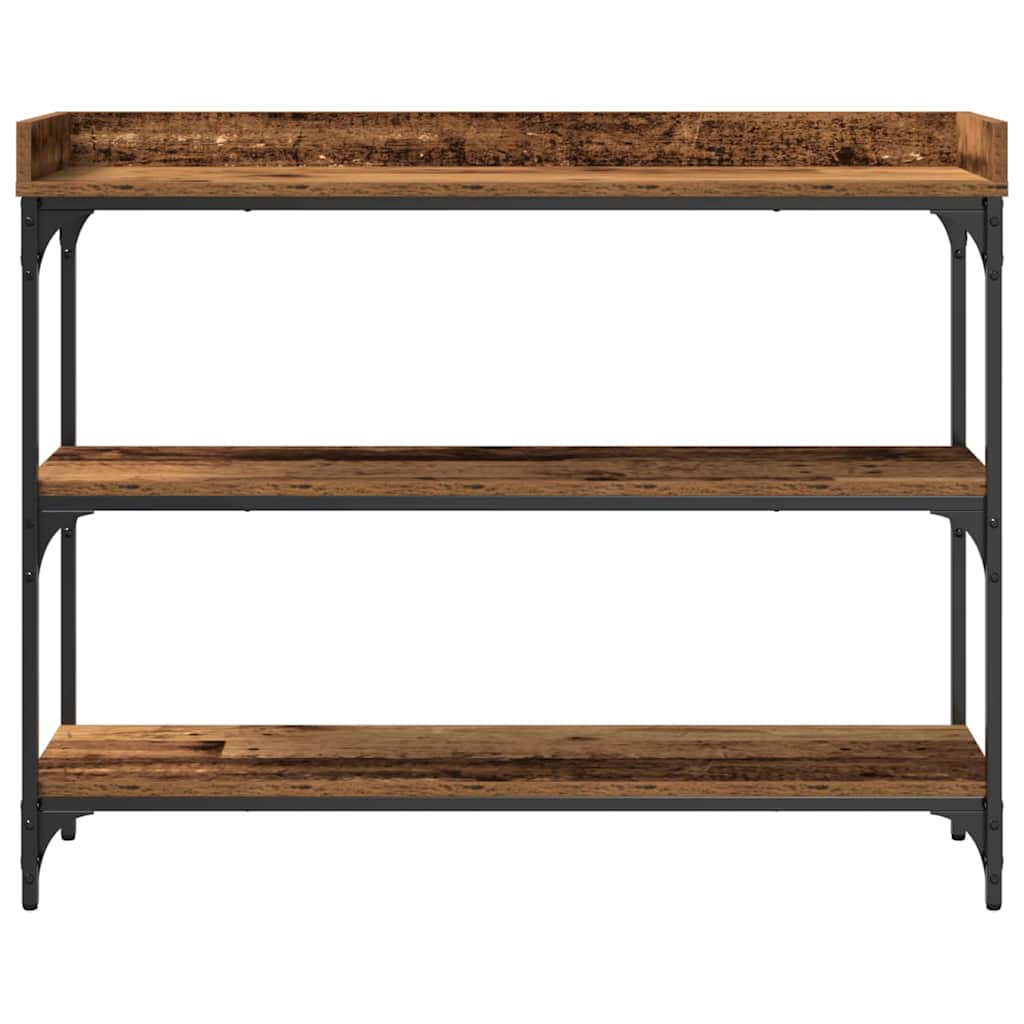 Console Tafel Oud hout 100 x 30 x 80 cm Gelaagd hout en metaal is nu te koop bij PeponiXL, paradijselijk wonen!