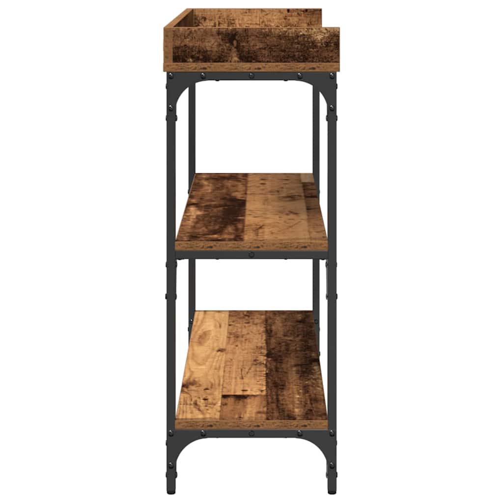 Console Tafel Oud hout 100 x 30 x 80 cm Gelaagd hout en metaal is nu te koop bij PeponiXL, paradijselijk wonen!