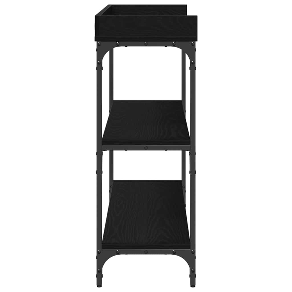 Console Tafel met plank met opslag Zwart eiken 100 x 30 x 80 cm is nu te koop bij PeponiXL, paradijselijk wonen!