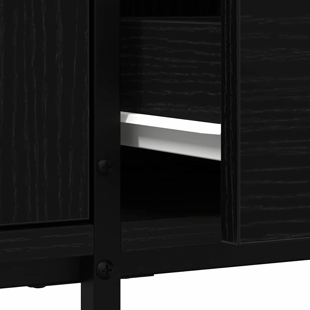 TV-kast met lade Zwart eiken 200 x 25 x 44 cm Bewerkt hout is nu te koop bij PeponiXL, paradijselijk wonen!