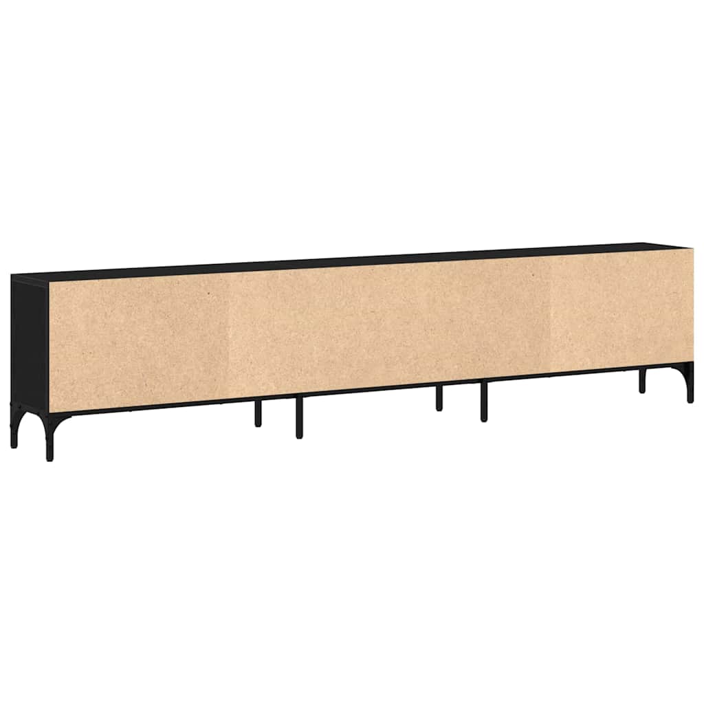 TV-kast met lade Zwart eiken 200 x 25 x 44 cm Bewerkt hout is nu te koop bij PeponiXL, paradijselijk wonen!