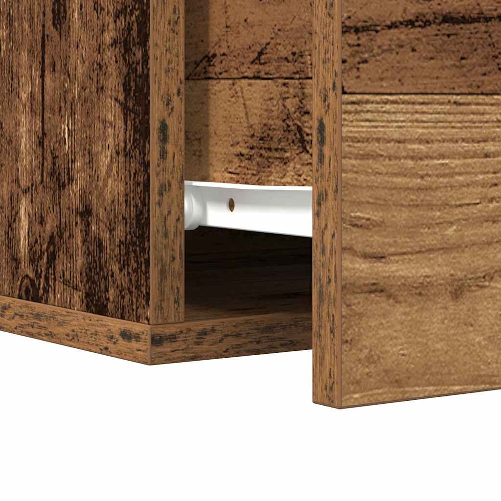 Nachtkastje Wandgemonteerd Oudhout 35 x 35 x 20 cm Bewerkt hout is nu te koop bij PeponiXL, paradijselijk wonen!