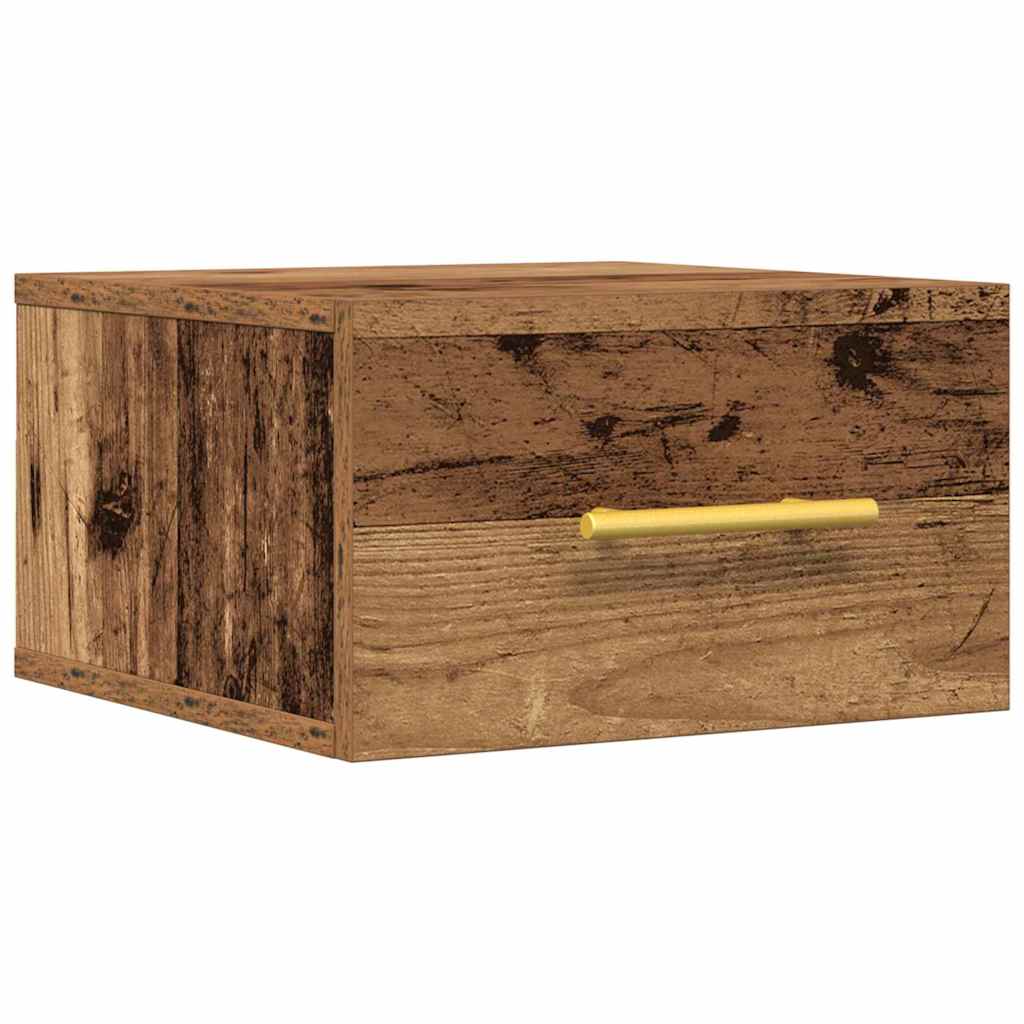 Nachtkastje Wandgemonteerd Oudhout 35 x 35 x 20 cm Bewerkt hout is nu te koop bij PeponiXL, paradijselijk wonen!