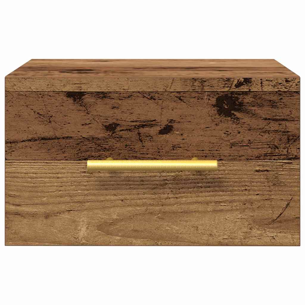 Nachtkastje Wandgemonteerd Oudhout 35 x 35 x 20 cm Bewerkt hout is nu te koop bij PeponiXL, paradijselijk wonen!