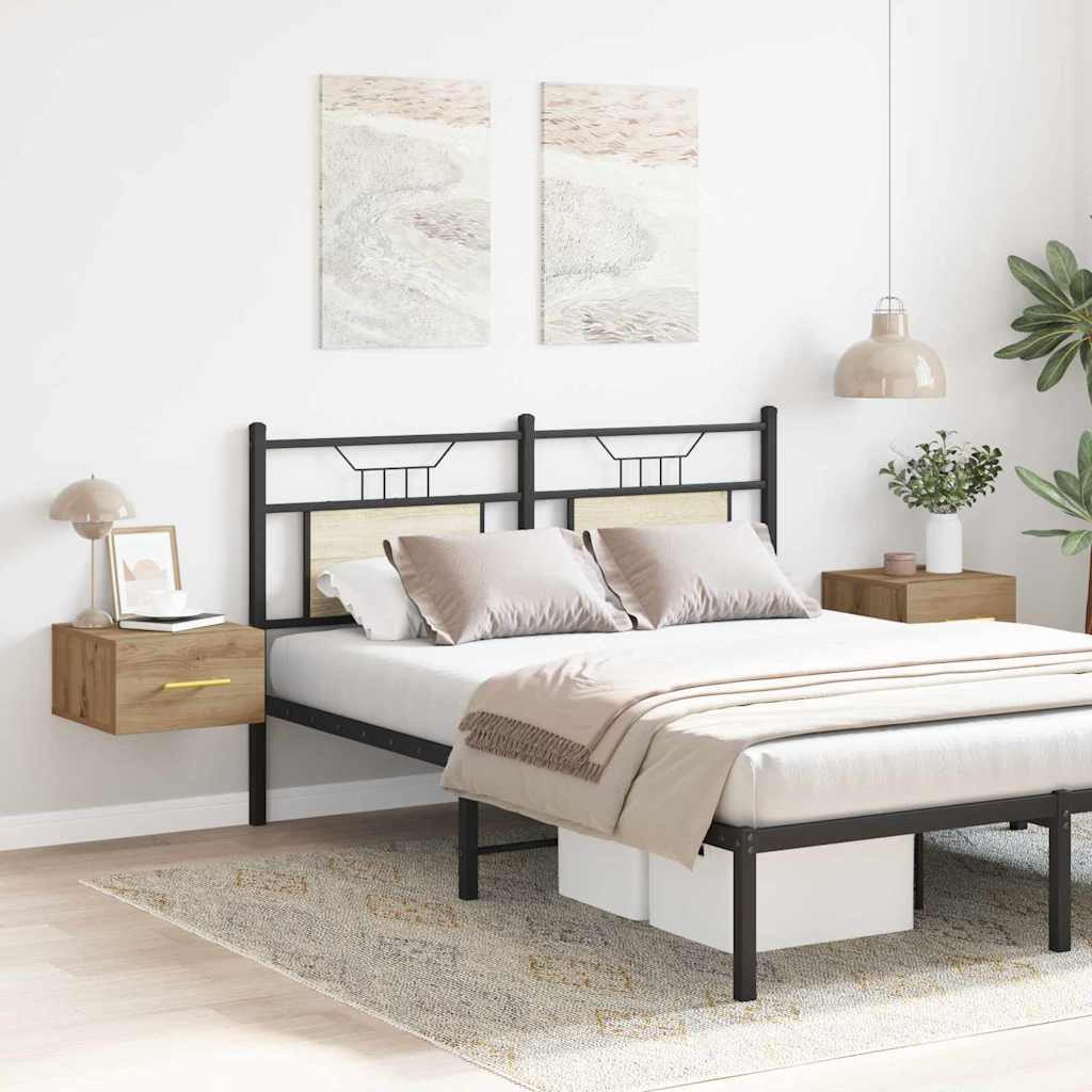 Nachtkastje 2 pcs Artisan Eiken 35 x 35 x 20 cm Bewerkt hout is nu te koop bij PeponiXL, paradijselijk wonen!