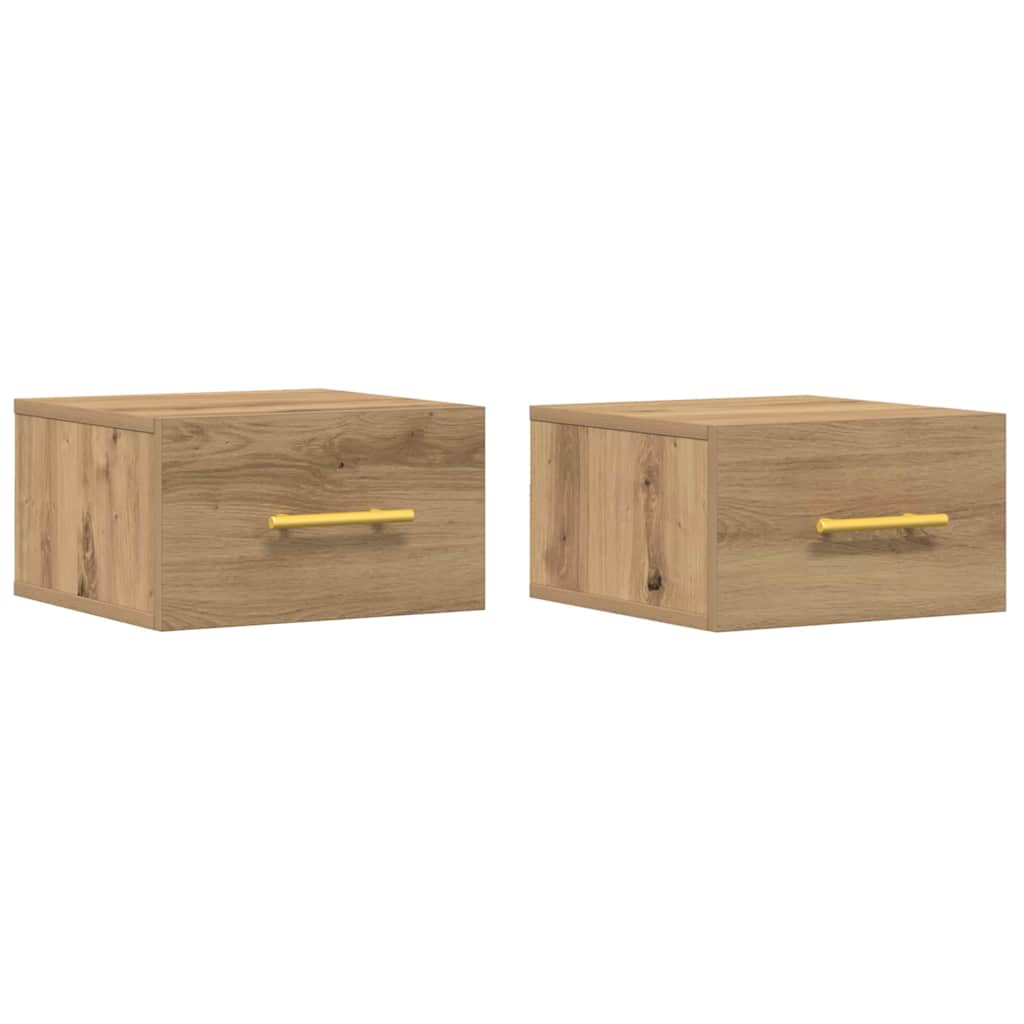 Nachtkastje 2 pcs Artisan Eiken 35 x 35 x 20 cm Bewerkt hout is nu te koop bij PeponiXL, paradijselijk wonen!