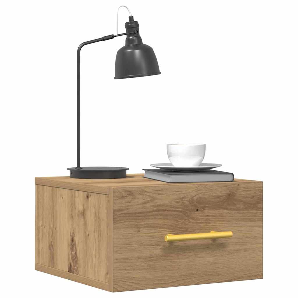 Nachtkastje 2 pcs Artisan Eiken 35 x 35 x 20 cm Bewerkt hout is nu te koop bij PeponiXL, paradijselijk wonen!