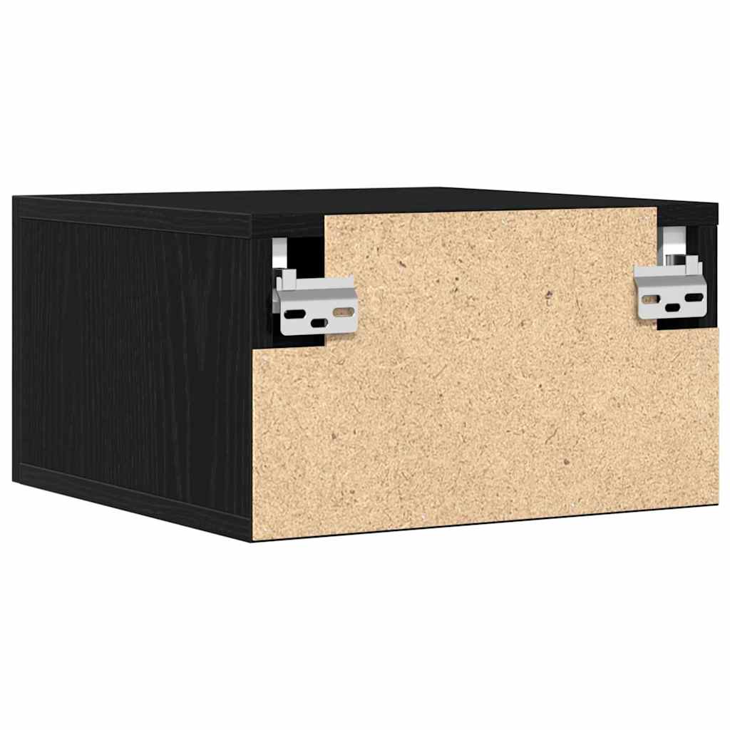 Nachtkastje 2 pcs Zwart Eiken 35 x 35 x 20 cm Bewerkt hout is nu te koop bij PeponiXL, paradijselijk wonen!