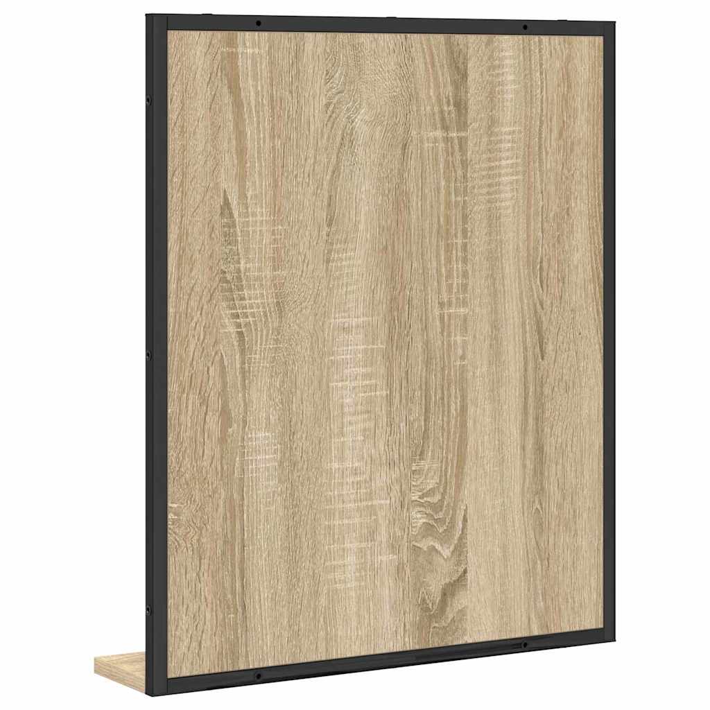 Badkamer Spiegel Zwart 50 x 12 x 60 cm Glas en Engineered Hout is nu te koop bij PeponiXL, paradijselijk wonen!