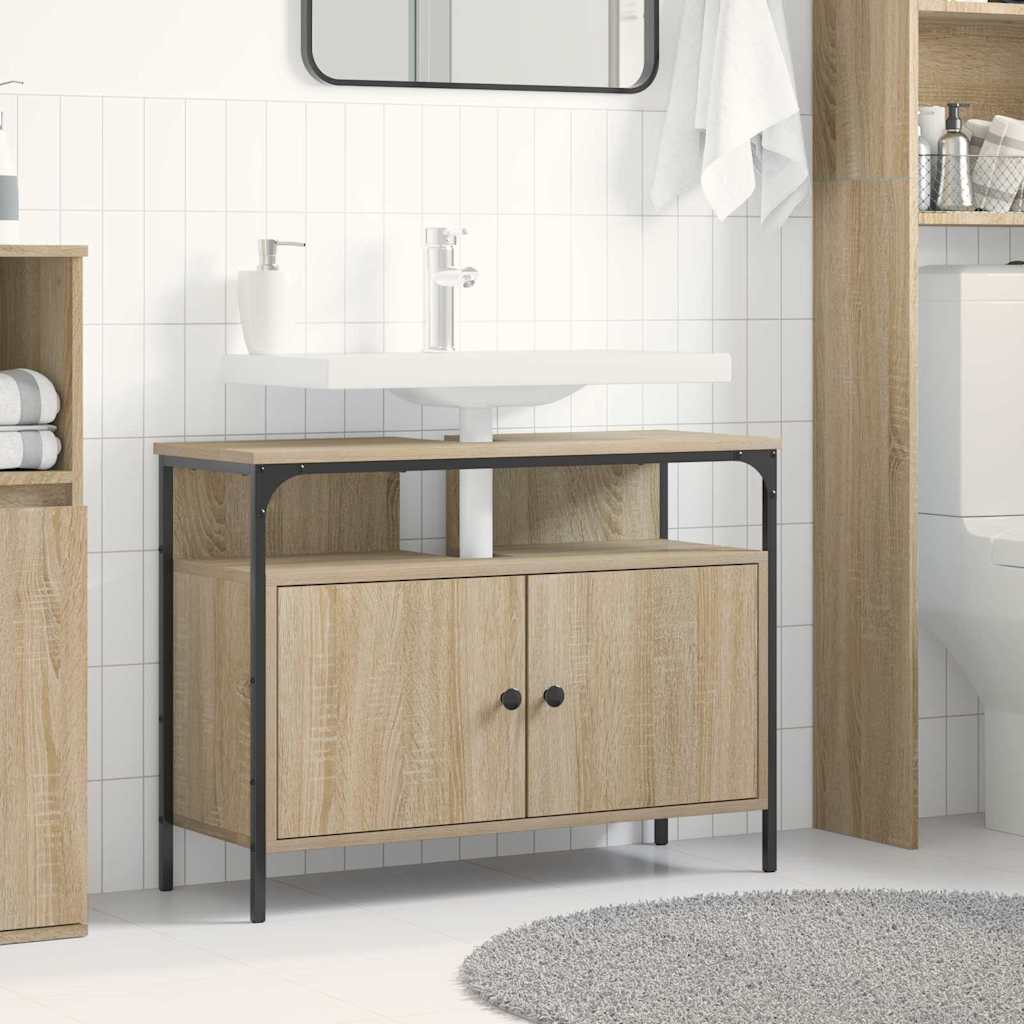Badkamertenk te kast Bruin 80 x 30 x 60 cm Bewerkt hout is nu te koop bij PeponiXL, paradijselijk wonen!