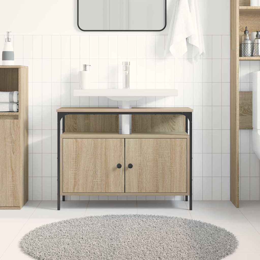Badkamertenk te kast Bruin 80 x 30 x 60 cm Bewerkt hout is nu te koop bij PeponiXL, paradijselijk wonen!