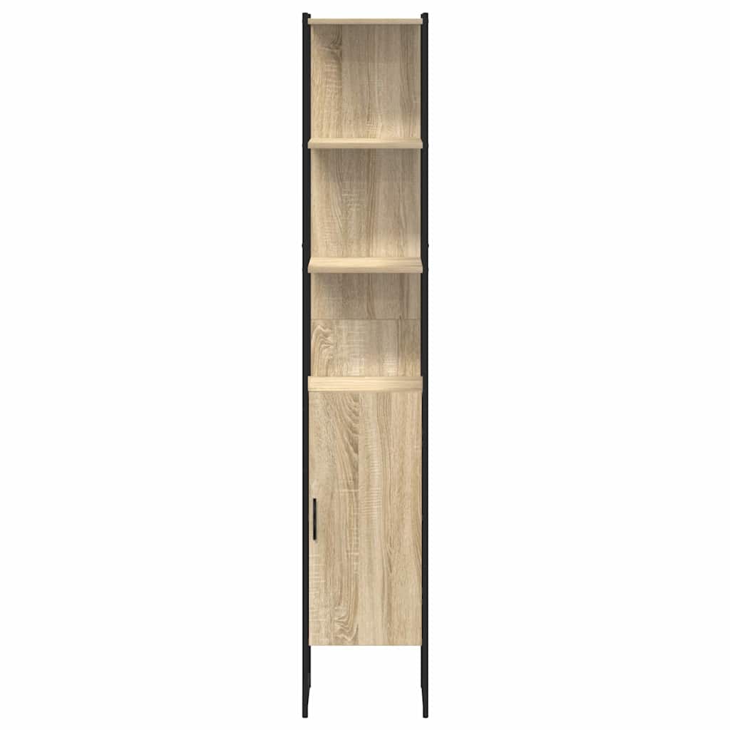 Badkamerkast met plank Sonoma 33 x 33 x 185,5 cm Bewerkt hout is nu te koop bij PeponiXL, paradijselijk wonen!