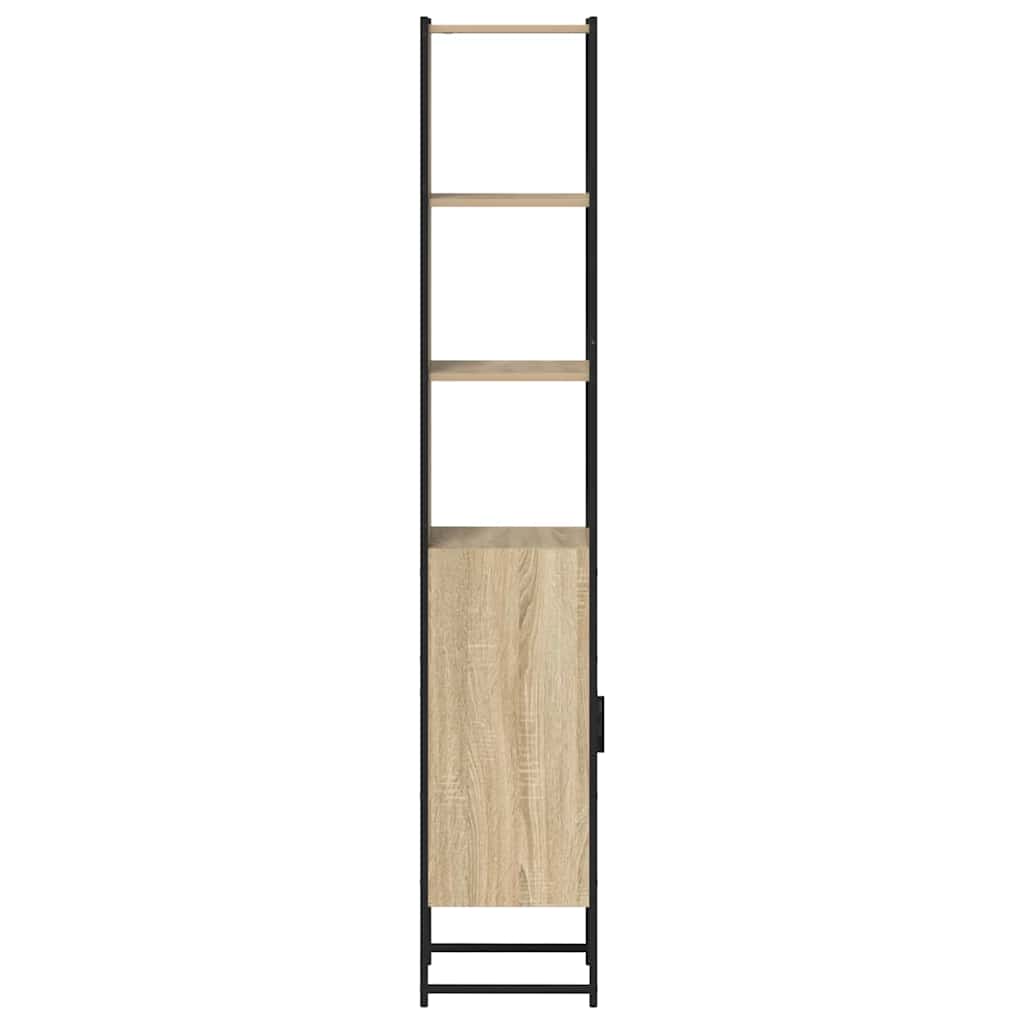 Badkamerkast met plank Sonoma 33 x 33 x 185,5 cm Bewerkt hout is nu te koop bij PeponiXL, paradijselijk wonen!