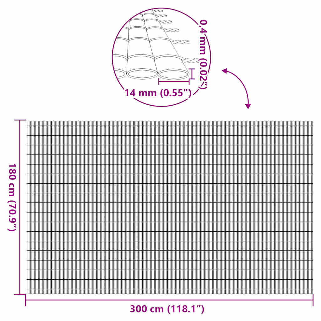 Tuinhek Dubbelzijdig Bruin 1,8x3 m PVC is nu te koop bij PeponiXL, paradijselijk wonen!