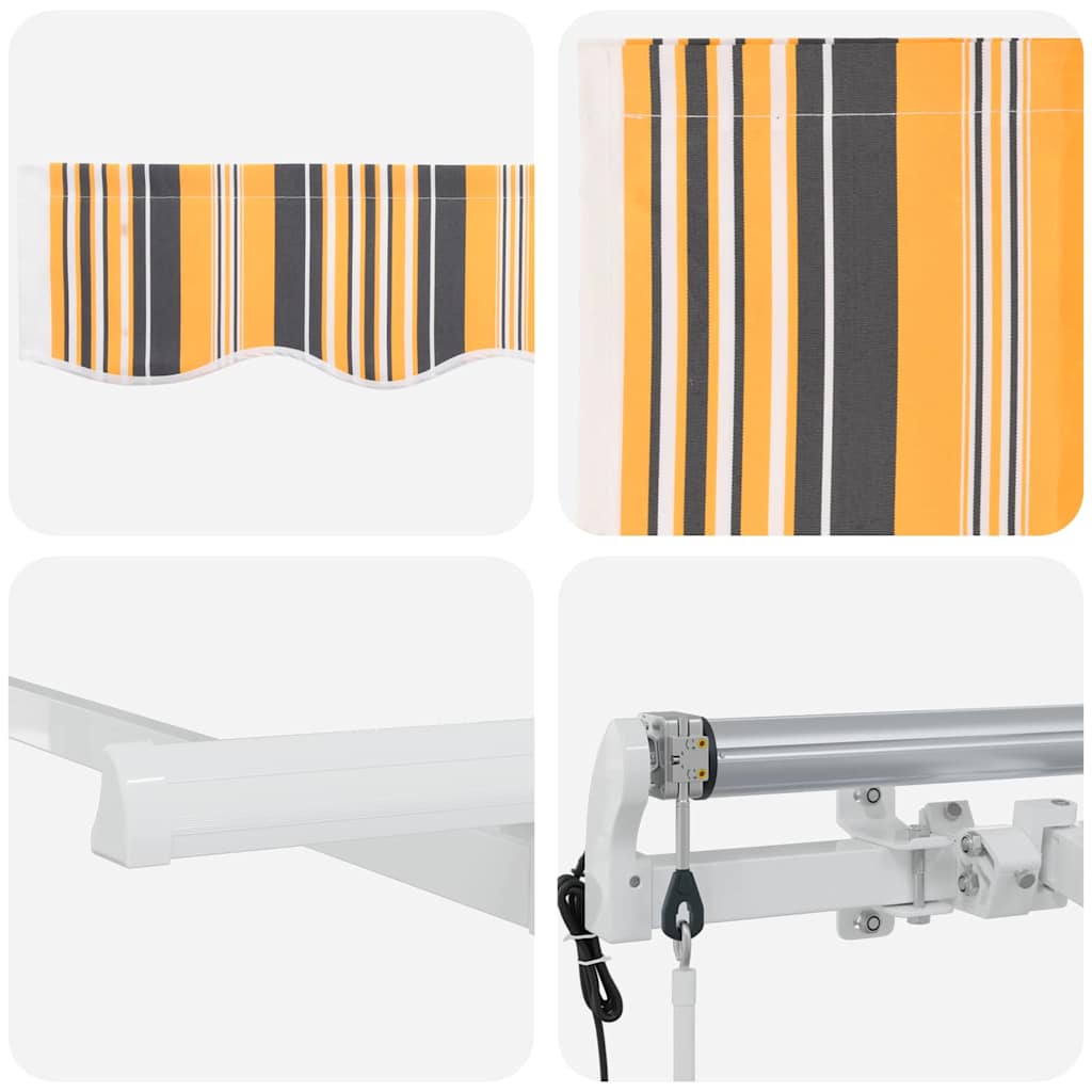 Inklapbaar Zonnescherm Geel en Grijs 250 x 200 cm Stof is nu te koop bij PeponiXL, paradijselijk wonen!