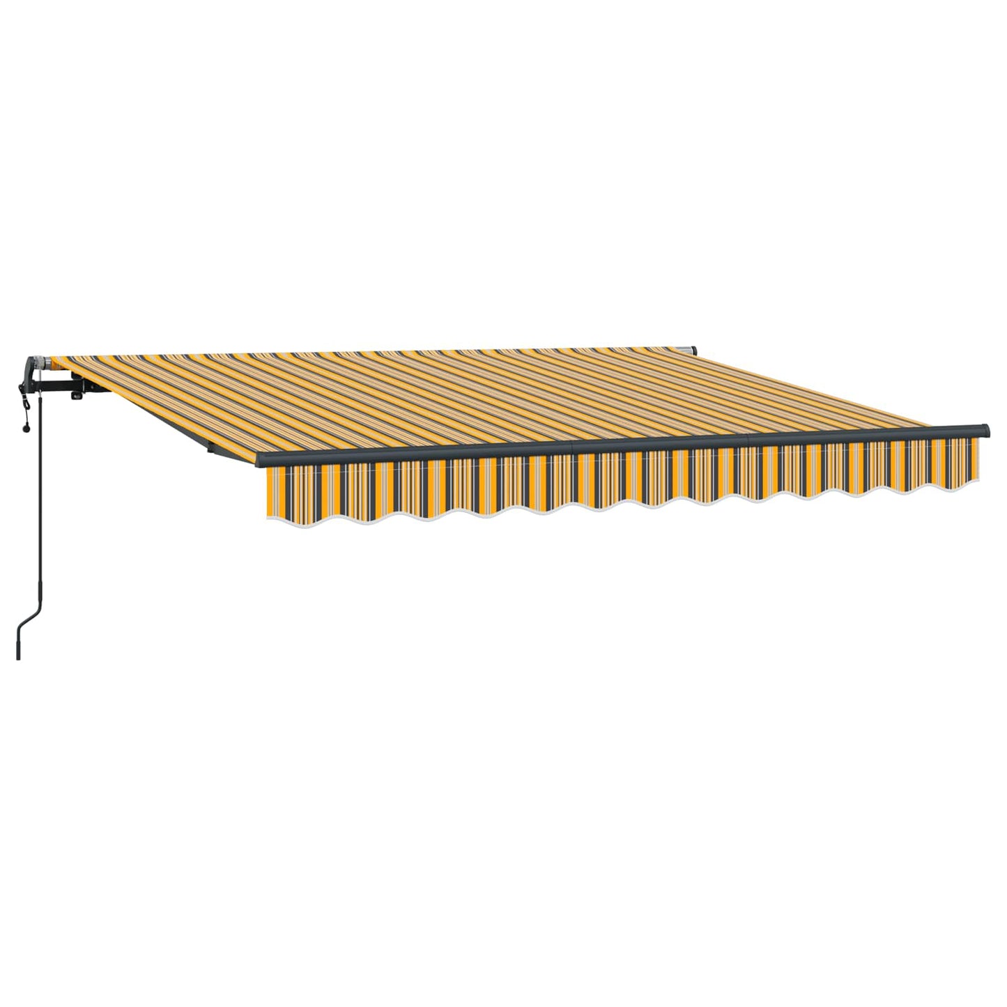 Inklapbaar Zonnescherm Geel en Grijs 250 x 200 cm Stof is nu te koop bij PeponiXL, paradijselijk wonen!