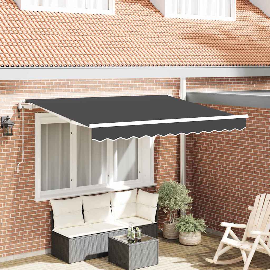 Inklapbaar Zonnescherm Antraciet 300 x 200 cm Stof is nu te koop bij PeponiXL, paradijselijk wonen!