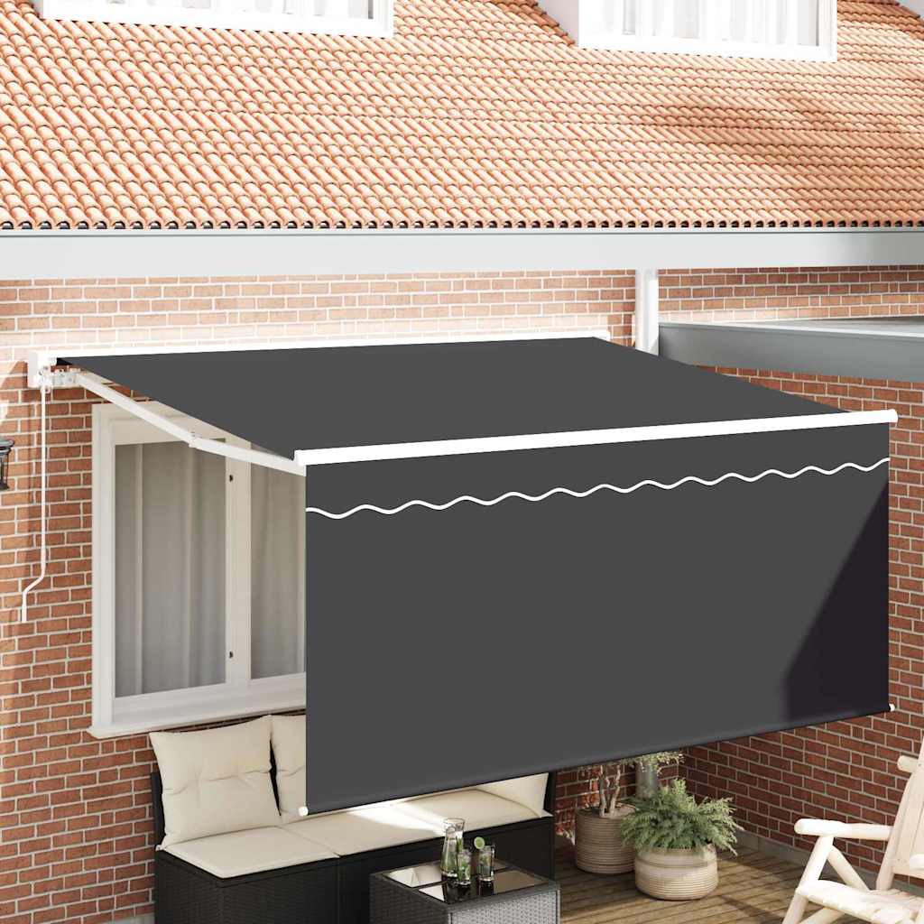 Inklapbaar Zonnescherm Gestreept Antraciet 300 x 200 cm Stof is nu te koop bij PeponiXL, paradijselijk wonen!