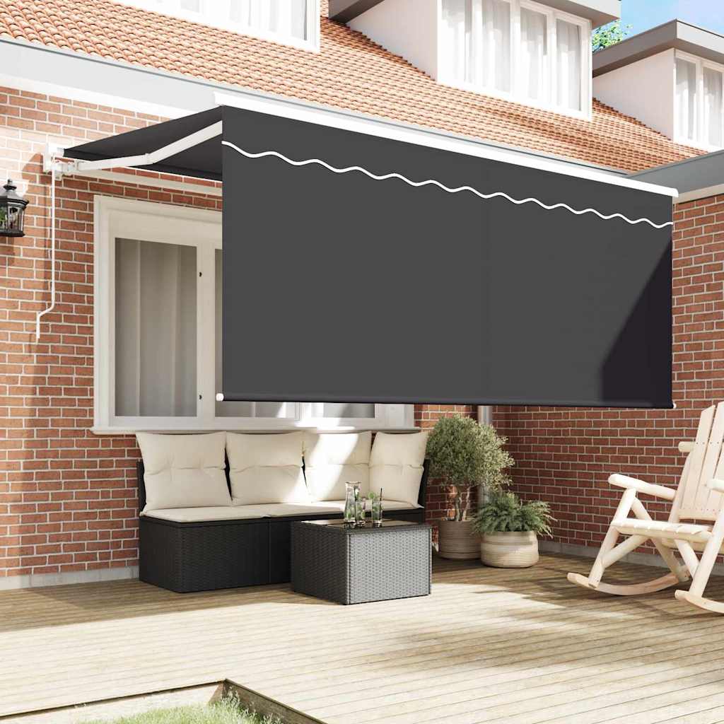 Inklapbaar Zonnescherm Gestreept Antraciet 300 x 200 cm Stof is nu te koop bij PeponiXL, paradijselijk wonen!