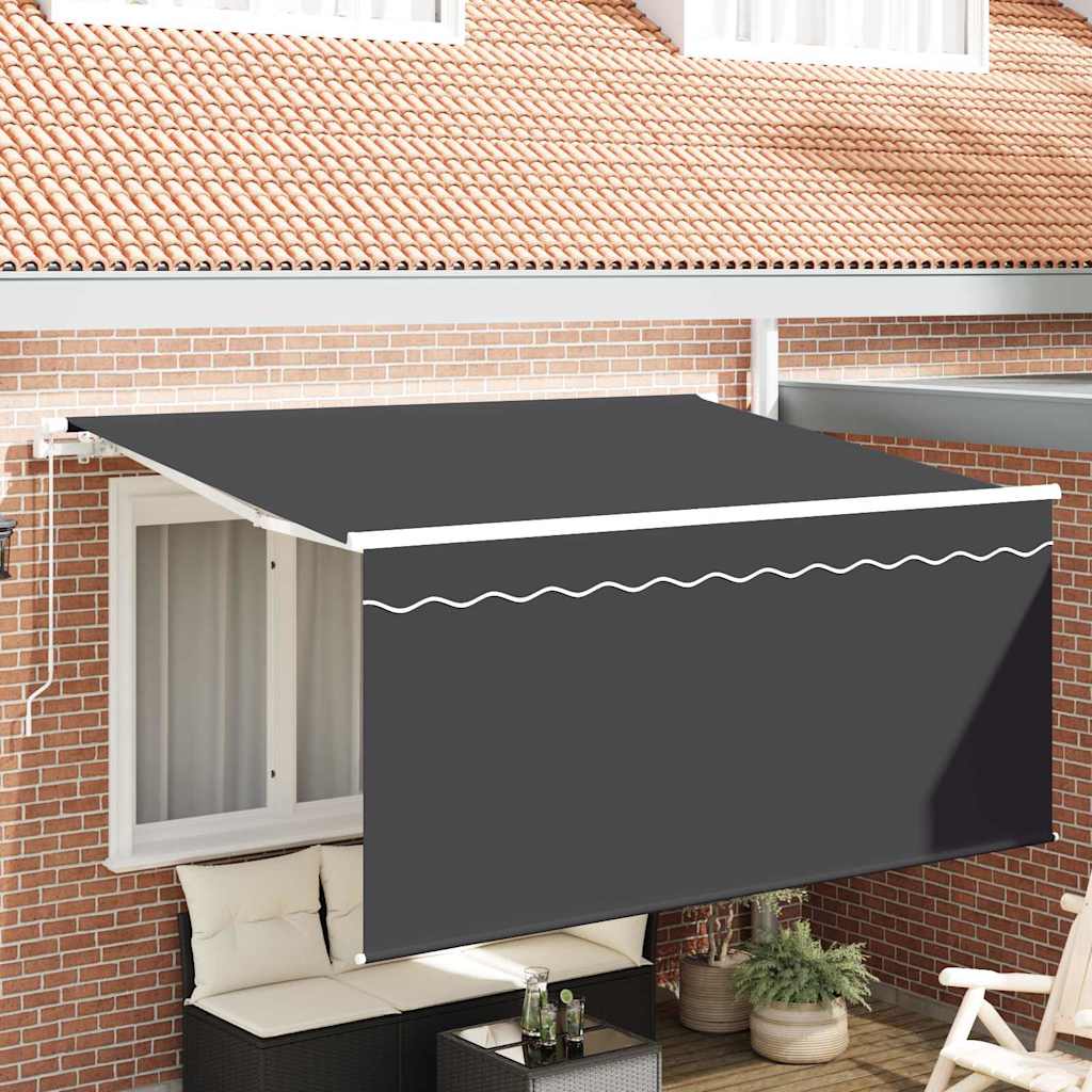 Inklapbaar Zonnescherm Gestreept Antraciet 300 x 200 cm Stof is nu te koop bij PeponiXL, paradijselijk wonen!