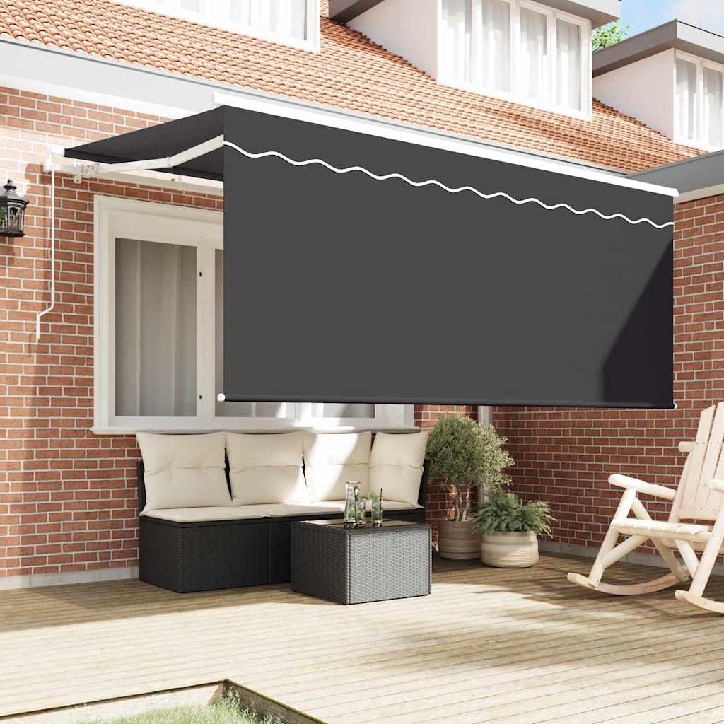 Inklapbaar Zonnescherm Gestreept Antraciet 300 x 200 cm Stof is nu te koop bij PeponiXL, paradijselijk wonen!