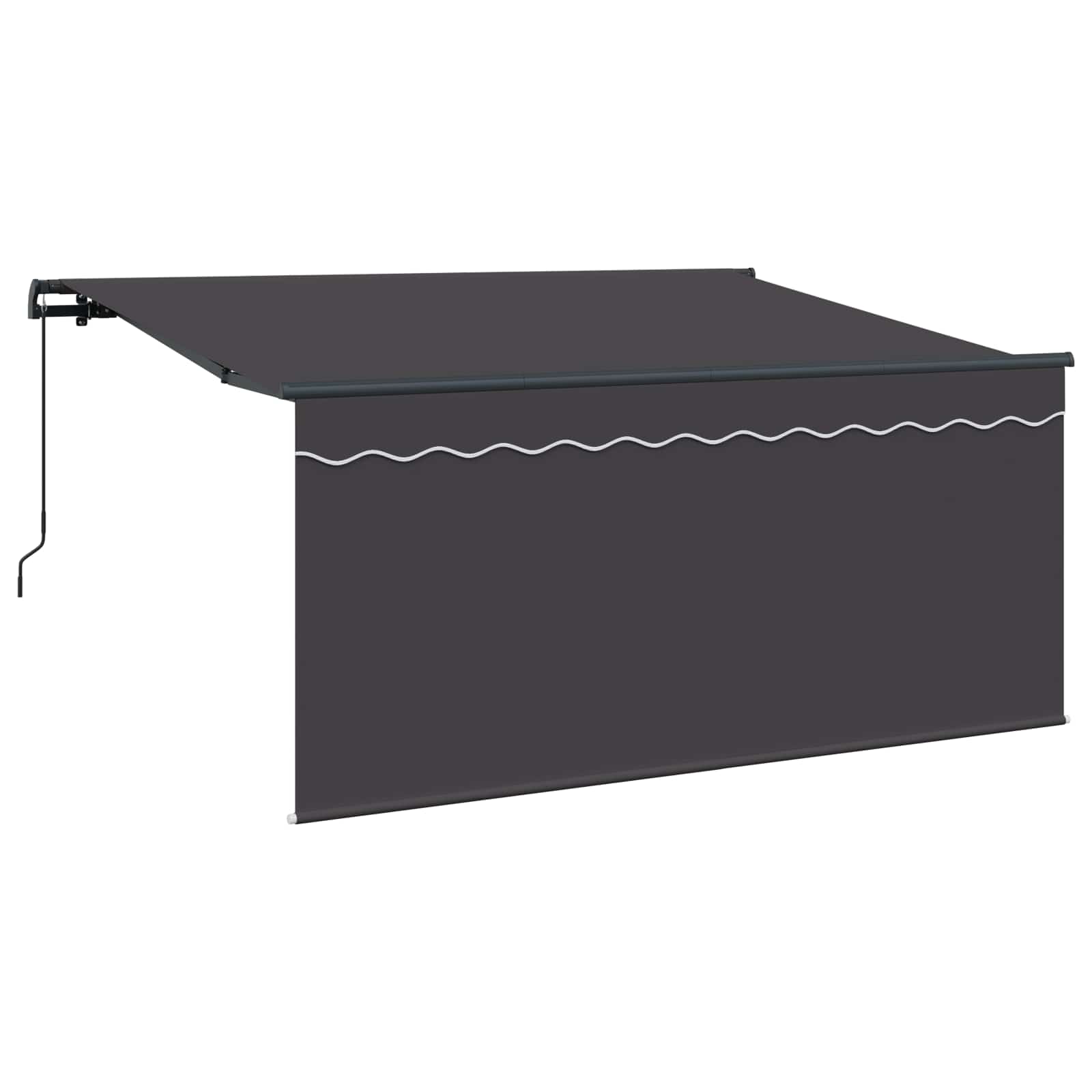 Inklapbaar Zonnescherm Gestreept Antraciet 300 x 200 cm Stof is nu te koop bij PeponiXL, paradijselijk wonen!