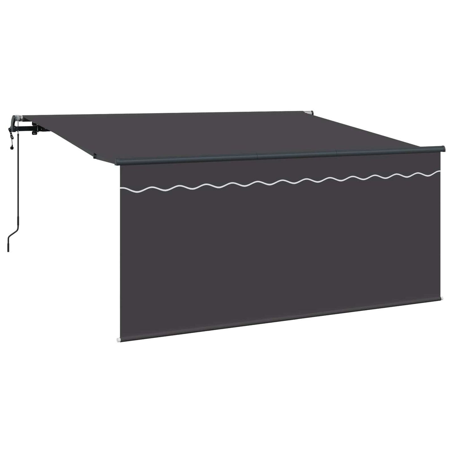 Inklapbaar Zonnescherm Gestreept Antraciet 300 x 200 cm Stof is nu te koop bij PeponiXL, paradijselijk wonen!