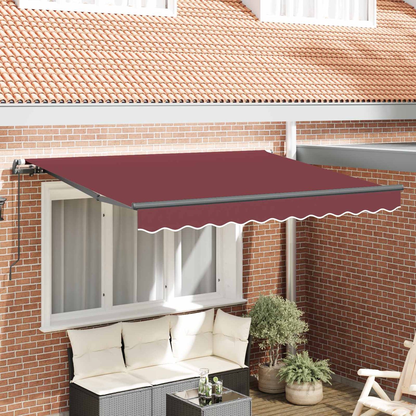 Inklapbaar Zonnescherm Bordeauxrood 300 x 200 cm Stof is nu te koop bij PeponiXL, paradijselijk wonen!