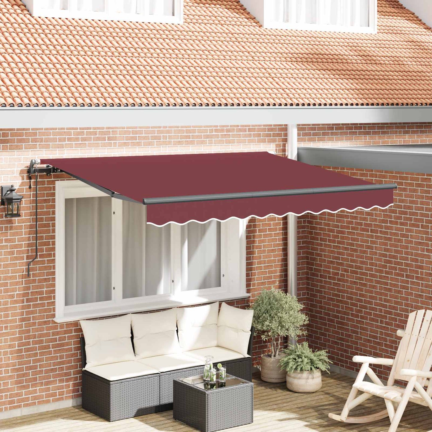 Inklapbaar Zonnescherm Bordeauxrood 300 x 200 cm Stof is nu te koop bij PeponiXL, paradijselijk wonen!