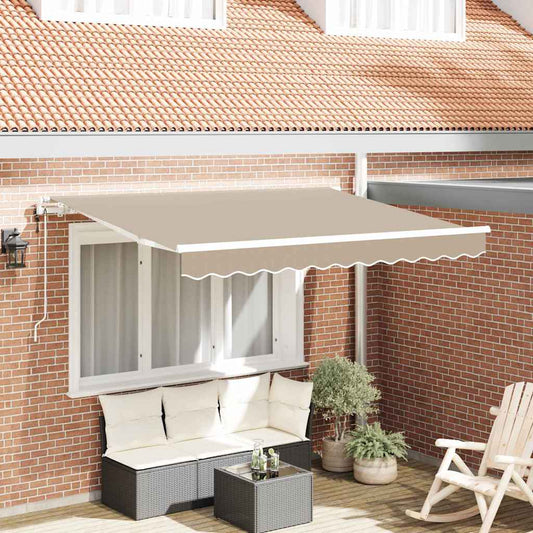 Inklapbaar Zonnescherm Beige 300 x 200 cm Stof is nu te koop bij PeponiXL, paradijselijk wonen!