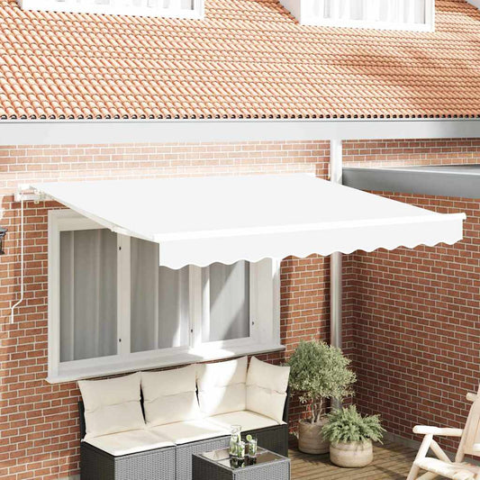 Inklapbaar Zonnescherm Wit 300 x 200 cm Stof is nu te koop bij PeponiXL, paradijselijk wonen!