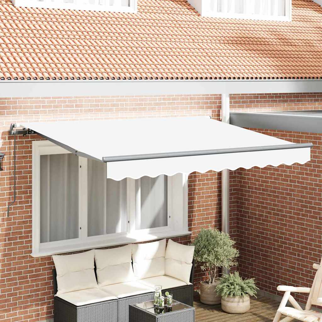Inklapbaar Zonnescherm Wit 300 x 200 cm Stof is nu te koop bij PeponiXL, paradijselijk wonen!