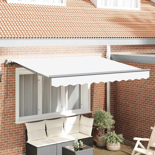 Inklapbaar Zonnescherm Wit 300 x 200 cm Stof is nu te koop bij PeponiXL, paradijselijk wonen!