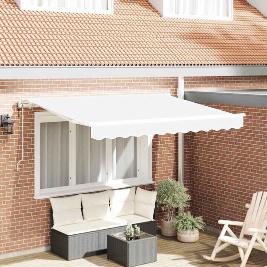 Inklapbaar Zonnescherm Wit 300 x 200 cm Stof is nu te koop bij PeponiXL, paradijselijk wonen!
