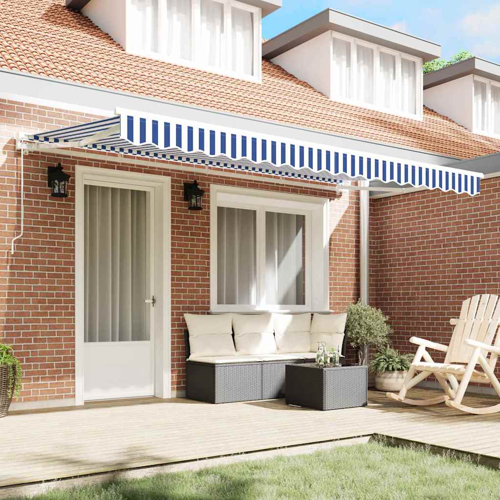 Zijde Frame Blauw en Wit 350 x 200 cm Polyester met PU-coating is nu te koop bij PeponiXL, paradijselijk wonen!
