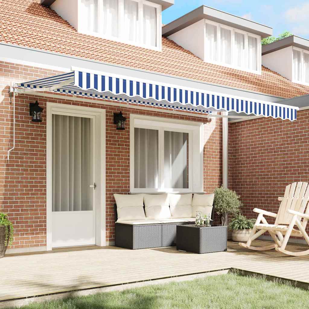Zijde Frame Blauw en Wit 350 x 200 cm Polyester met PU-coating is nu te koop bij PeponiXL, paradijselijk wonen!