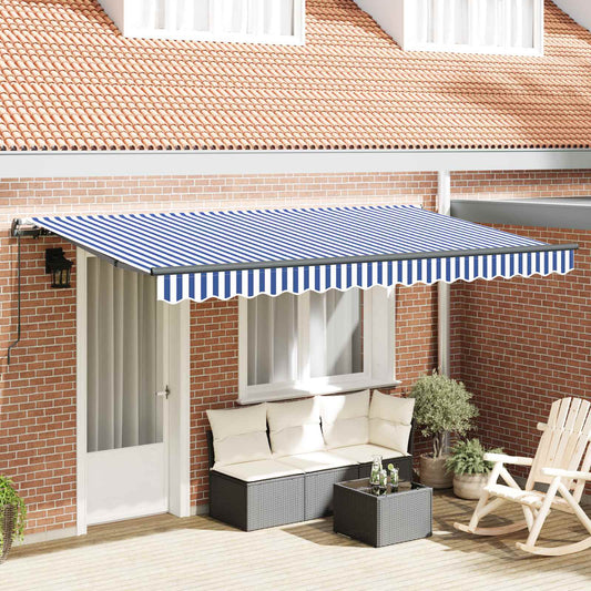 Inklapbaar Zonnescherm Blauw 350 x 200 cm Stof is nu te koop bij PeponiXL, paradijselijk wonen!