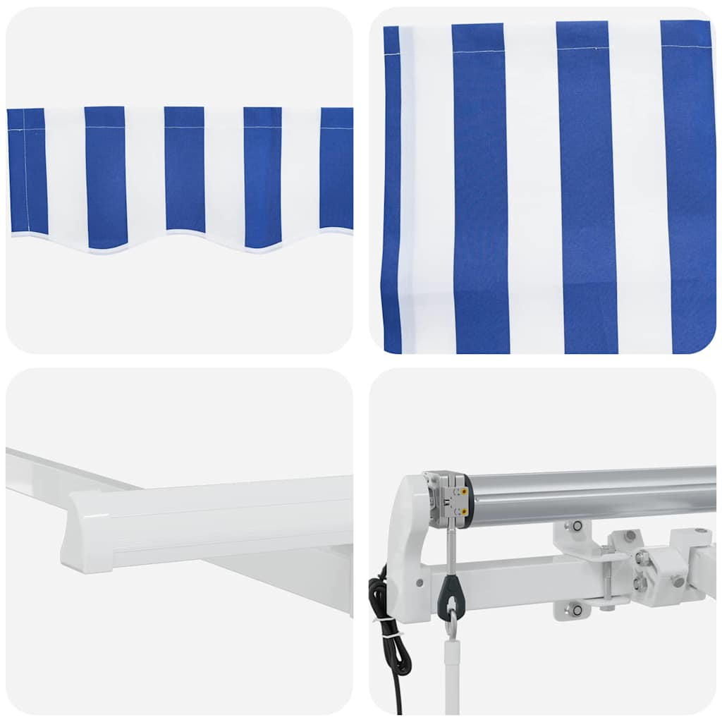 Inklapbaar Zonnescherm Blauw 350 x 200 cm Stof is nu te koop bij PeponiXL, paradijselijk wonen!