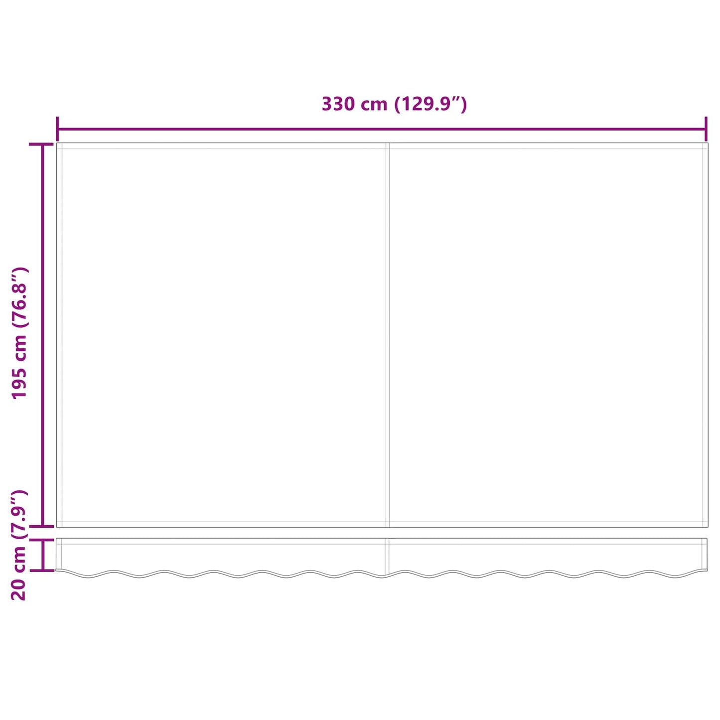 Inklapbaar Zonnescherm Crème 350 x 200 cm Stof is nu te koop bij PeponiXL, paradijselijk wonen!