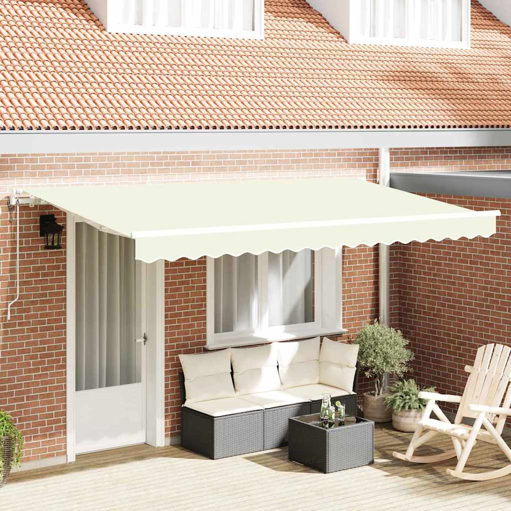 Inklapbaar Zonnescherm Crème 350 x 200 cm Stof is nu te koop bij PeponiXL, paradijselijk wonen!