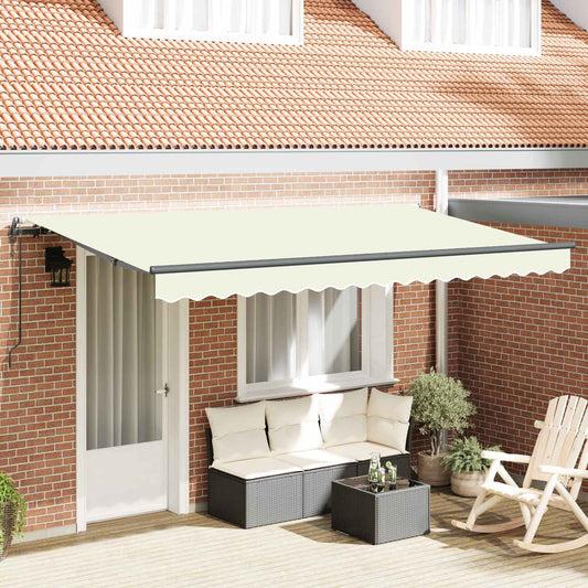 Inklapbaar Zonnescherm Crème 350 x 200 cm Stof is nu te koop bij PeponiXL, paradijselijk wonen!
