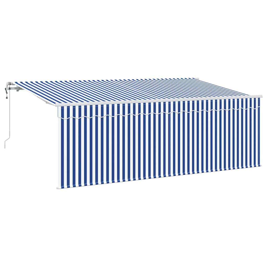 Inklapbaar Zonnescherm Gestreept Blauw 350 x 200 cm Stof is nu te koop bij PeponiXL, paradijselijk wonen!