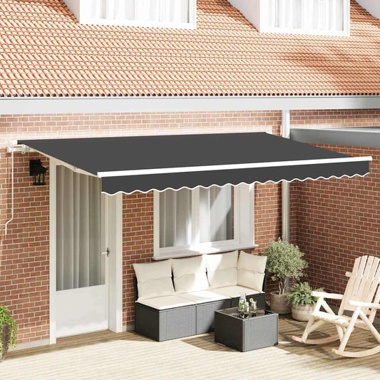 Inklapbaar Zonnescherm Antraciet 350 x 200 cm Stof is nu te koop bij PeponiXL, paradijselijk wonen!