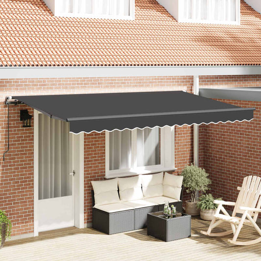 Inklapbaar Zonnescherm Antraciet 350 x 200 cm Stof is nu te koop bij PeponiXL, paradijselijk wonen!