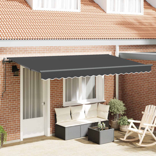 Inklapbaar Zonnescherm Antraciet 350 x 200 cm Stof is nu te koop bij PeponiXL, paradijselijk wonen!